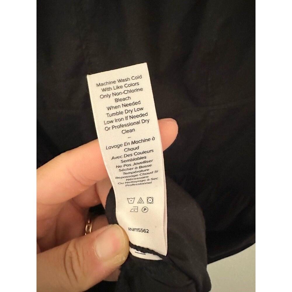 Cinq à Sept Benita Dress Tie Back Empire Waist Black Midi Cocktail Zip Womens 12 - Picture 11 of 12